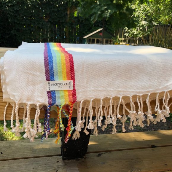 Beach Towel, Rainbow, begie - Picture 3 of 9